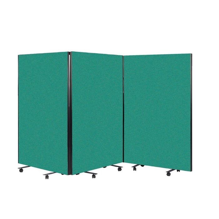 Busyscreen Tripe Safety Partition 1525 x 1200mm Grey Trim Woven Meadow