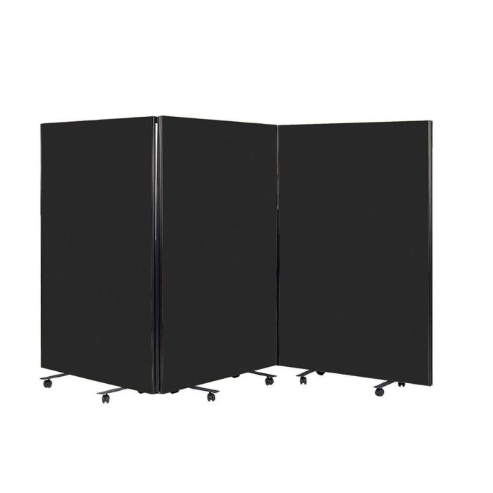Busyscreen Tripe Safety Partition 1825 x 1200mm Black Trim Loop Nylon Black