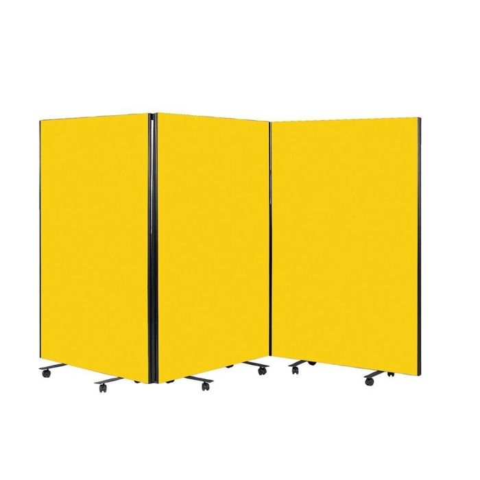 Busyscreen Tripe Safety Partition 1825 x 1200mm Black Trim Loop Nylon Yellow