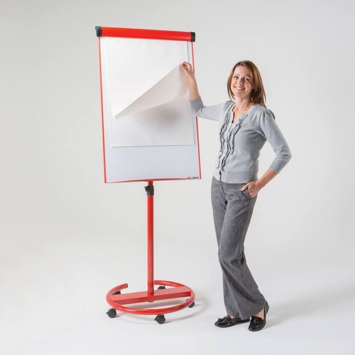 Ultimate Mobile Flipchart Easel - Red