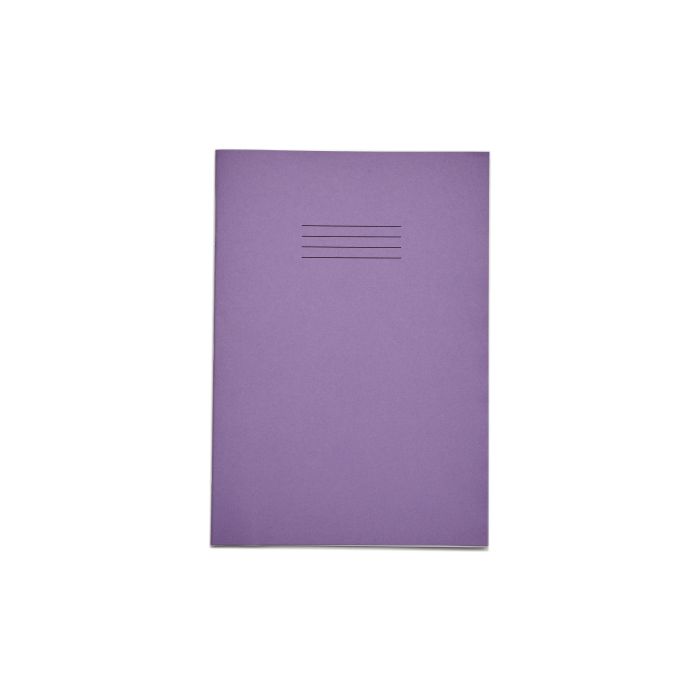 Rhino A4 Exercise Books 80 Page Cornell Study Ruling 8mm Ruled Purple - Pack of 50