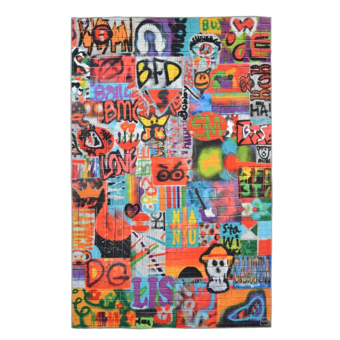 Graffiti Soft Chenille Foldable Mat - Medium
