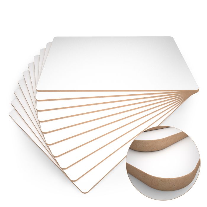 Plain Whiteboards with Triangular Pens/Cleaning Cloths-Pk 30
