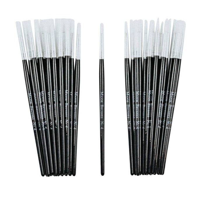 White Synthetic Sable Brushes Size 4 Classpack - Pack of 30