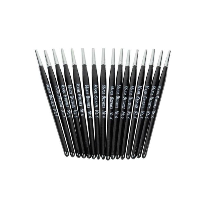 White Synthetic Sable Brushes Size 6 Classpack - Pack of 30