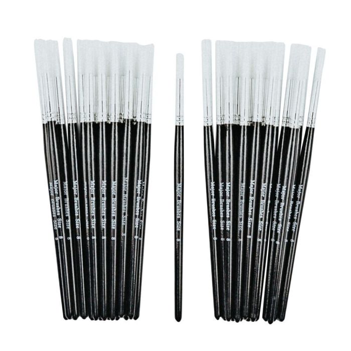 White Synthetic Sable Brushes Size 8 Classpack - Pack of 30