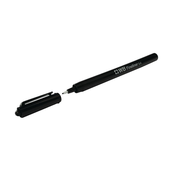 Fineliner Pens - Black - Pack of 10