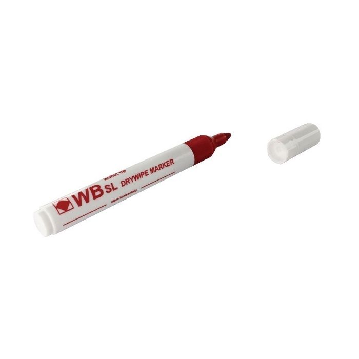 Drywipe Whiteboard Markers Chisel Tip - Red - Pack of 10