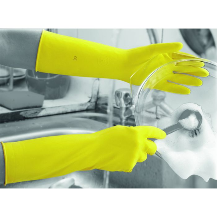 Extra Long Household Rubber Gloves - Small