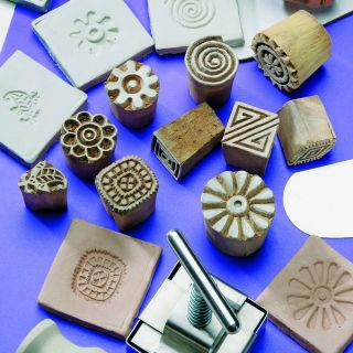 Wooden Block Stamps Set. Set of 10