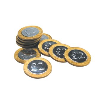 &pound;2 Coins Plastic Play Coins - Pack of 50