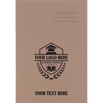  A4 Exercise Book 64p - 8mm Ruled With Margin- Buff - Pk 50