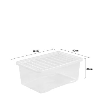45 Litre Crystal Box and Lid - Clear