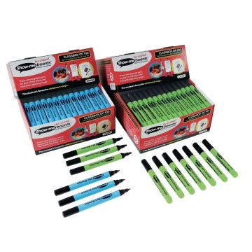 Show-me Whiteboard Marker Pens Black Bullet Tip - Pack of 100
