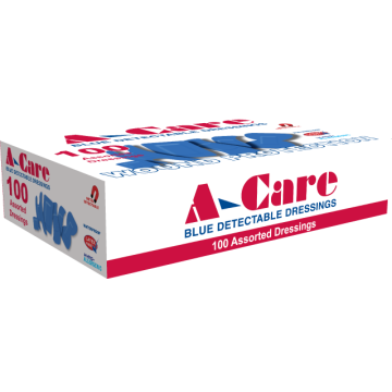 Waterproof Detectable Plasters Blue Assorted - Pack of 100