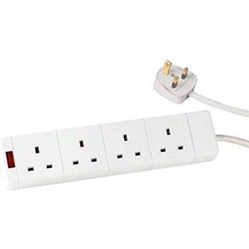 Extention Lead 4 Gang 2m - White