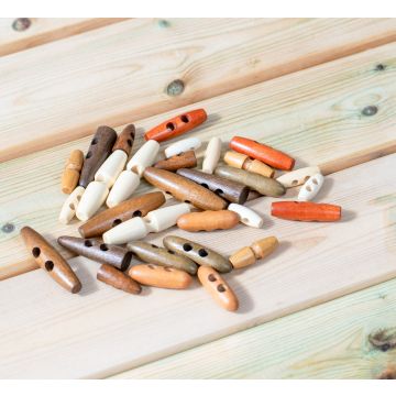 Wooden Toggles Assorted - Pack of 30
