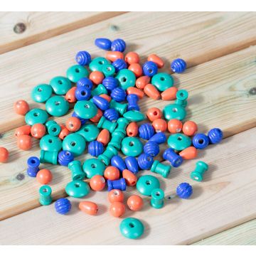 Assorted Wooden Beads - Pack of 100