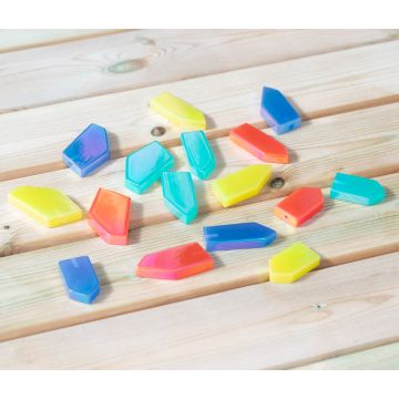 Iridescent Colourful Resin Loose Parts -Pack of 16