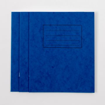 8" x 6.5" Exercise Book 32P 15mm Ruled- Blue - Pk 100