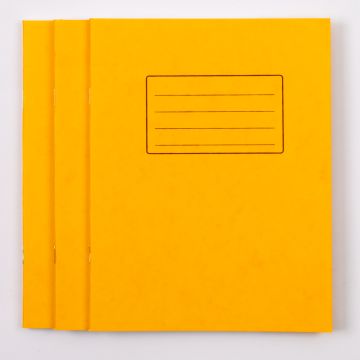 9" x 7" Exercise Book 80 Page- 7mm Squared- Yellow - Pk100