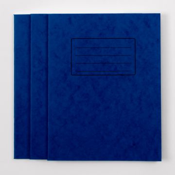 9"x7" Exercise Book 80P- 8mm Ruled With Margin- Blue- Pk 100