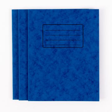 9"x7" Exercise Book 80 Page- 8mm Ruled- Blue - Pk 100