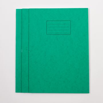 A4 Tinted Exercise Book Green Pages 10mm Square Green Pk10