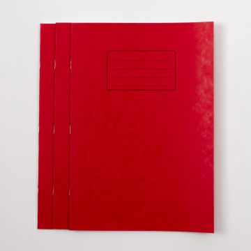 A4 Exercise Book 32 Page- 12mm Ruled/Plain- Red- Pk 100