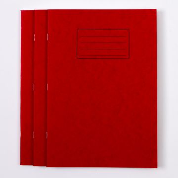 A4 Exercise Book 80P- 8mm Ruled/Margin/Plain Alternate- Red