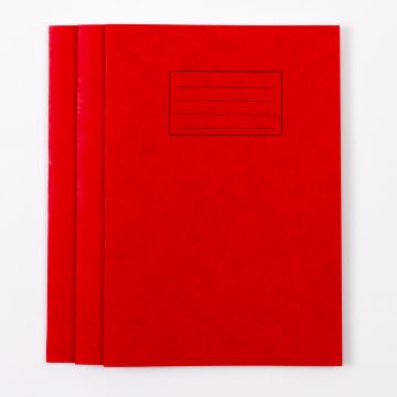 A4 Exercise Book 64 P- 8mm Ruled/Plain Alternate Red Pk 50