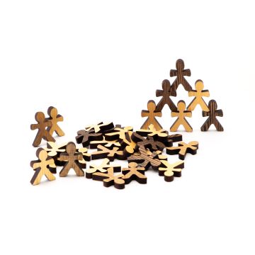 Diverse Wooden Stacking People- Pack of 32