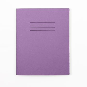 8" x 6.5" Exercise Book 80 Page- 10mm Squared- Purple-Pk 100