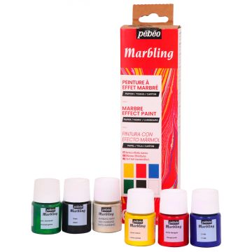 Pebeo Marbling Initiation Set - 6 x 20ml - Assorted