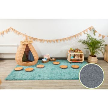 Natural Shaggy Rug Silver Grey