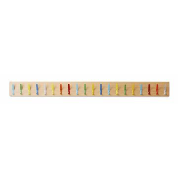 Beech Wall Coat Rail - Assorted - 20 Hooks - Single Sided