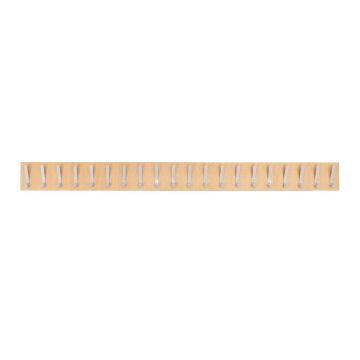 Beech Wall Coat Rail - Grey - 20 Hooks - Single Sided