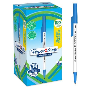 Paper Mate Kilometrico Ballpoint Pen - Blue - Pack of 50