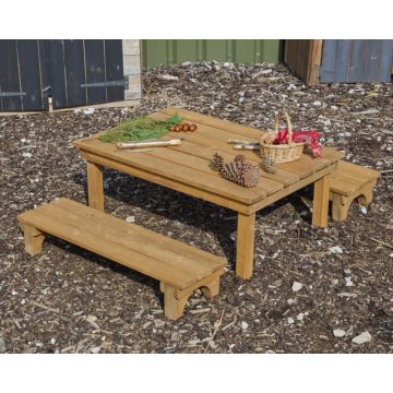 OUTDOOR TABLE AND BENCHES