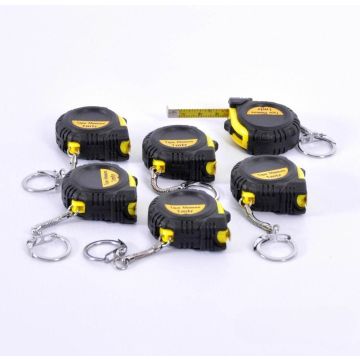 1M MINI KEYCHAIN TAPE MEASURES (6PK)