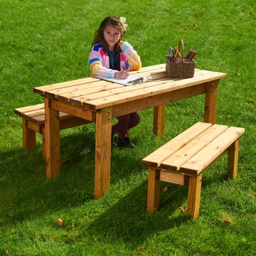 PICNIC BENCH AND TABLE SET (SET OF 3)