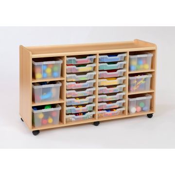 Solid Beech 6 Deep/16 Shallow Unit Clear