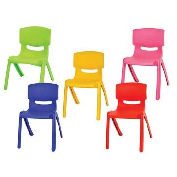 Stackable Children's Plastic Chairs - Assorted - Pack of 5
