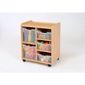 Solid Beech 2 Jumbo/3 Deep Unit Clear