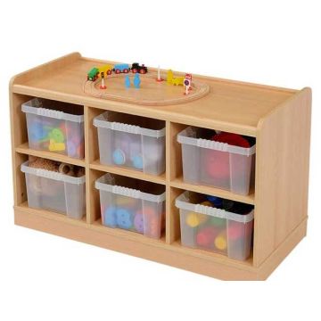 Solid Beech 6 Deep Horizontal Unit with Clear Trays Static/Mobile