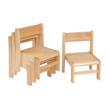 Solid Beech Stacking Chairs H:21cm - Pack of 4