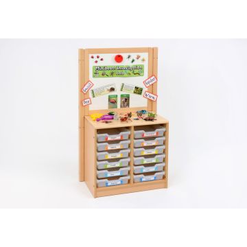 RS 2 Bay A4 12 Shallow Clear Tray & Cork/Drywipe Divider Unit