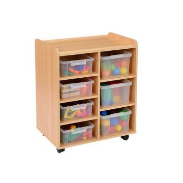 Solid Beech 3 Deep/4 Shallow Unit Clear