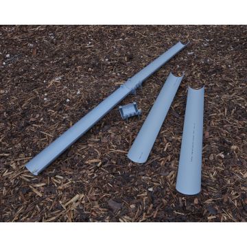 WATER CHANNELS GREY SEMI CIRCLE. PACK OF 4. L 1 M.+ 2 CONNEC