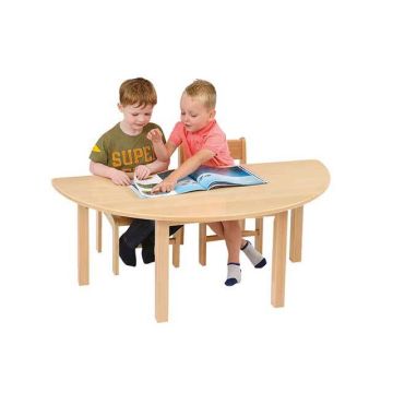 Solid Beech Half Circle Table - H:53cm